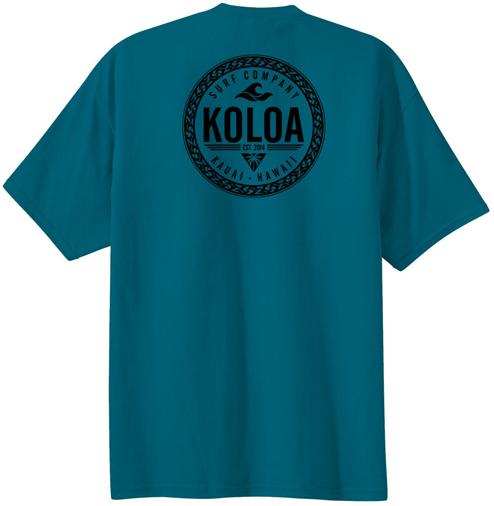 Koloa Round Palm Heavyweight T-Shirt- Teal