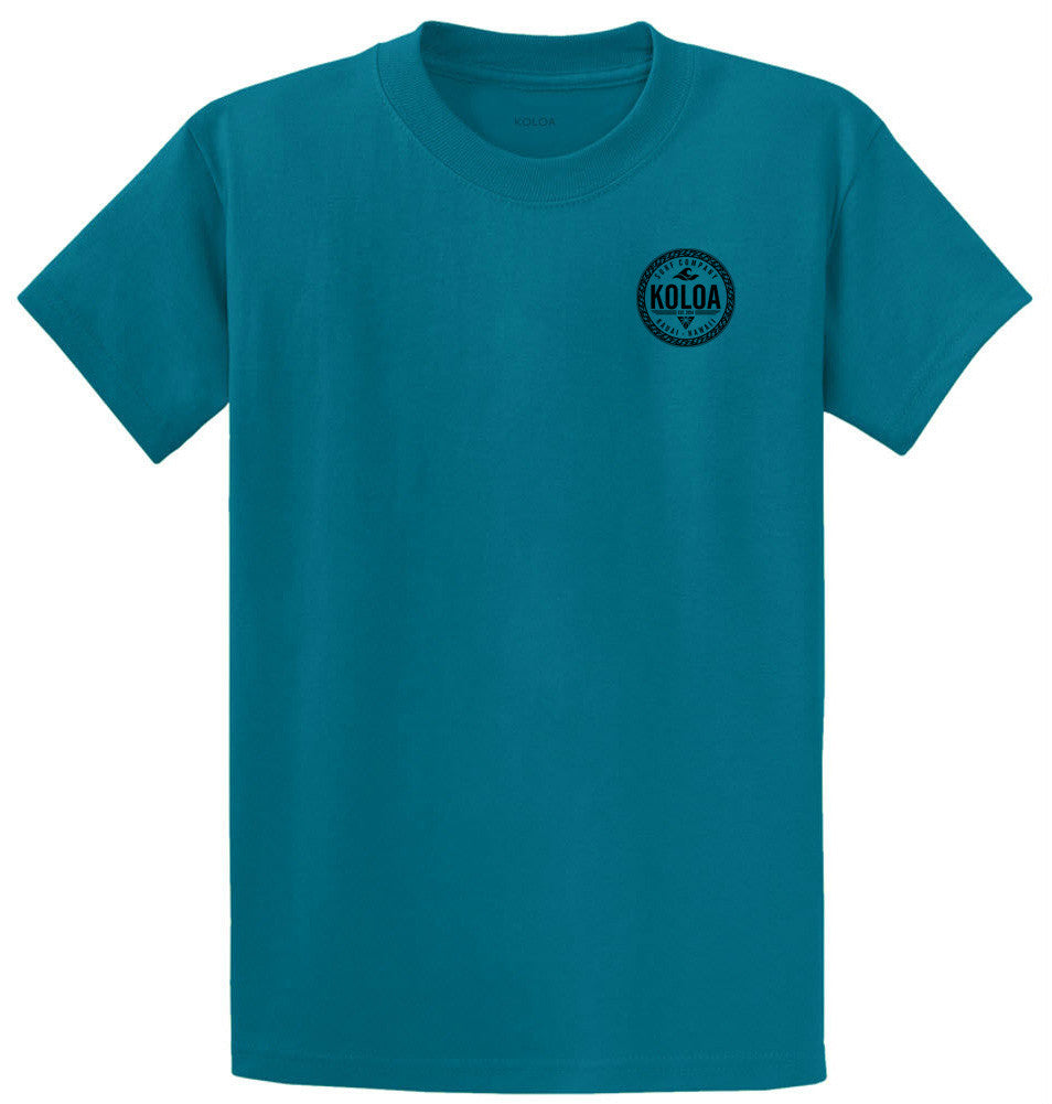 Koloa Round Palm Heavyweight T-Shirt- Teal