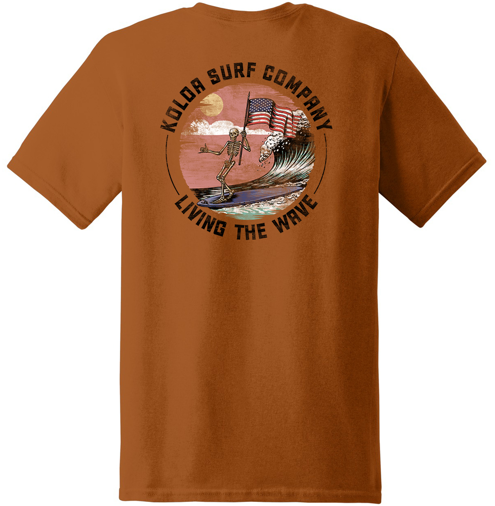 Koloa American Skeleton Heavyweight T-Shirt Texas Orange