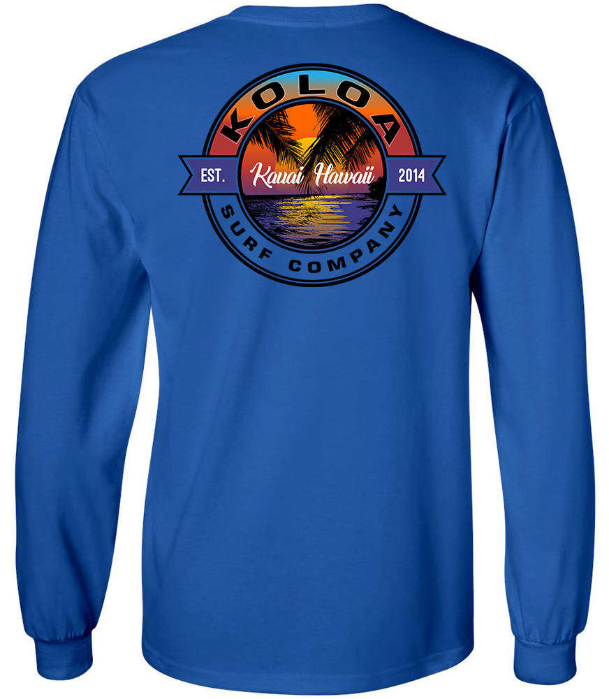 Koloa Hanalei Beach Youth Long Sleeve T-Shirt -Royal