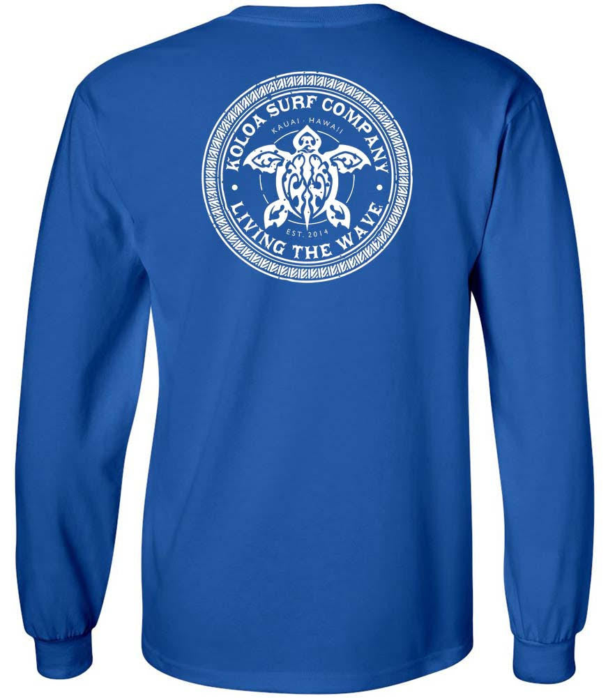 Koloa Tribal Turtle Long Sleeve T-Shirt - Royal
