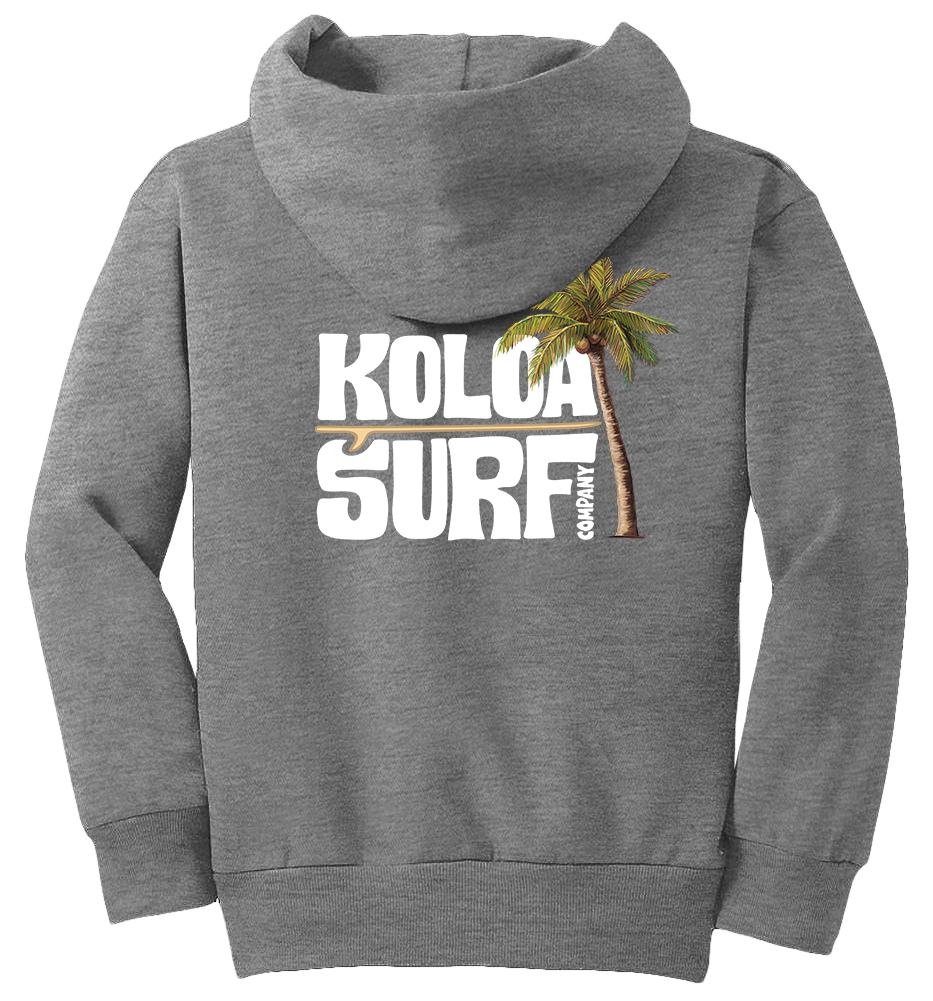 Koloa Groovy Surfboard Youth Hoodie - Athletic Heather