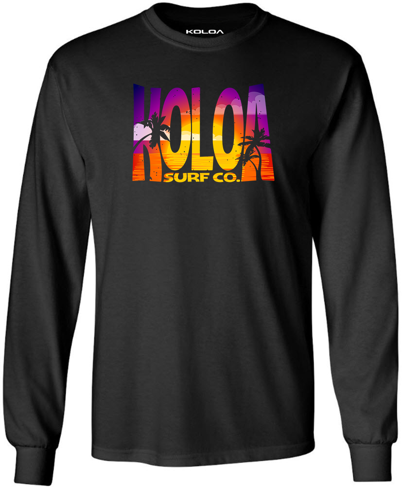 Koloa Jamaican Sunset Youth Long Sleeve T-Shirt - Black