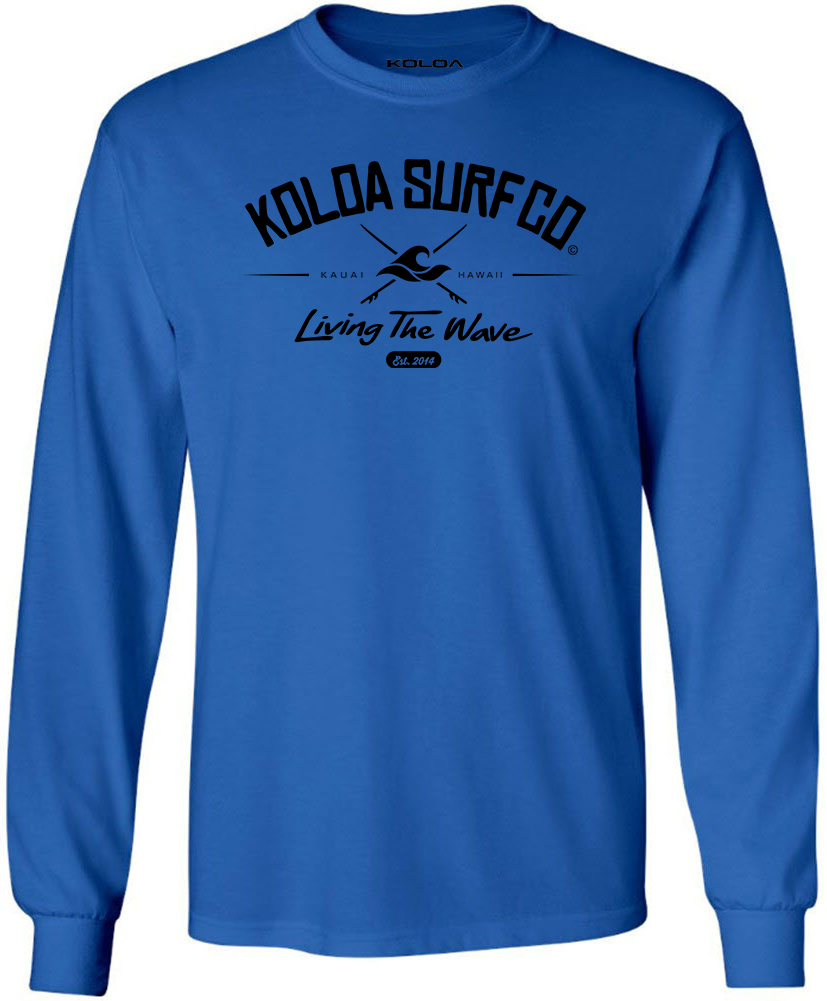 Koloa Surfin Wave Youth Long Sleeve T-Shirt - Royal