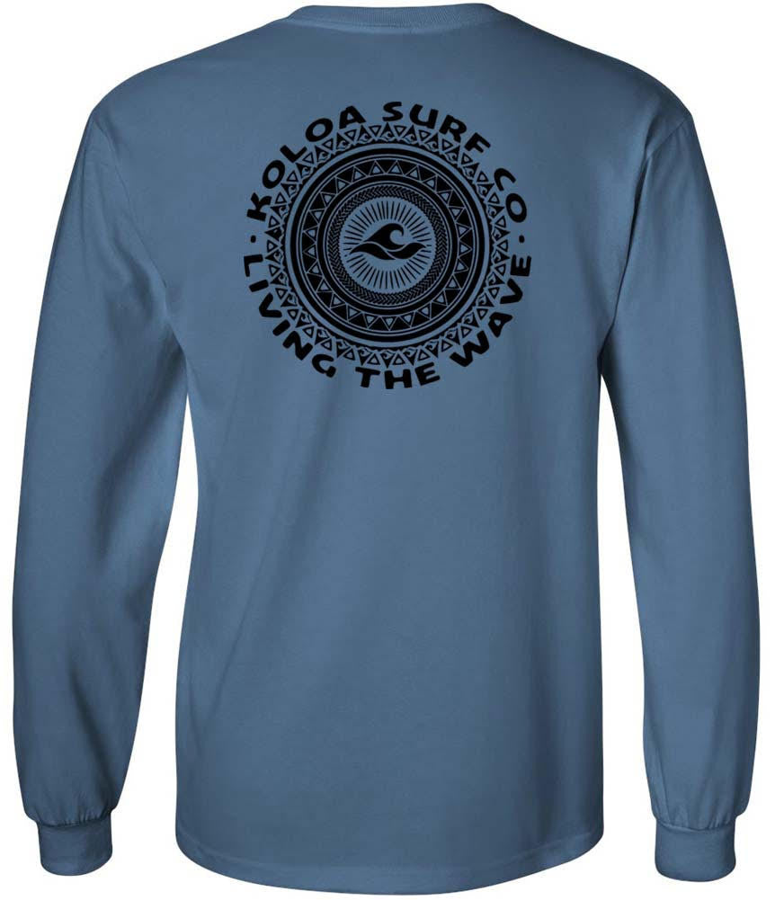 Koloa Tribal Circle Long Sleeve T-Shirt - Indigo Blue