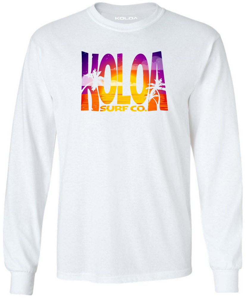 Koloa Jamaican Sunset Youth Long Sleeve T-Shirt - White