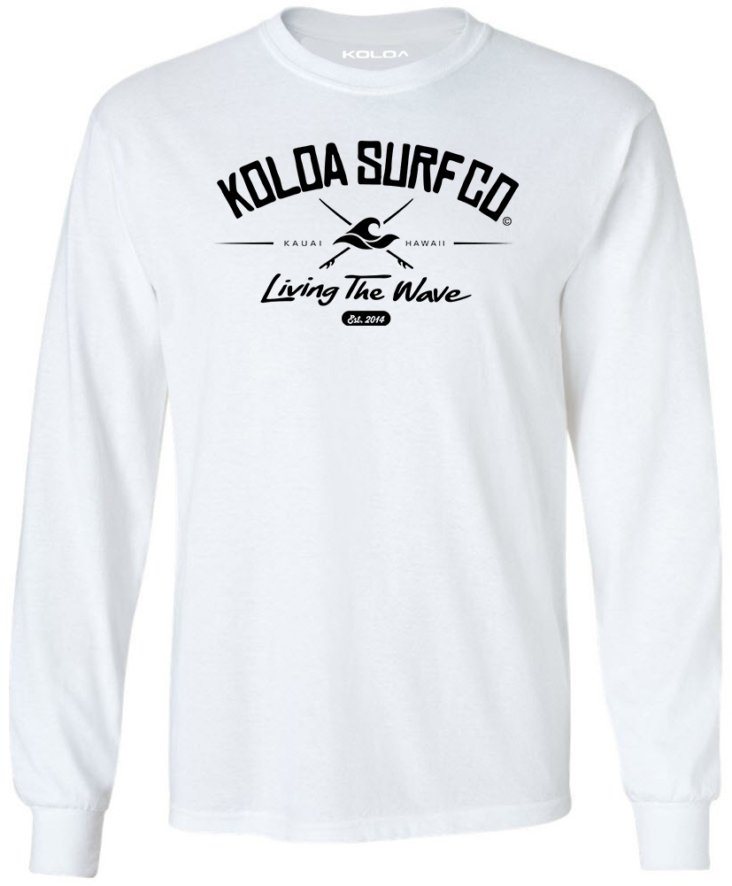 Koloa Surfin Wave Youth Long Sleeve T-Shirt - White