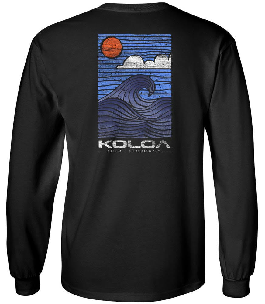 Koloa Big Wave Long Sleeve T-Shirt - Black