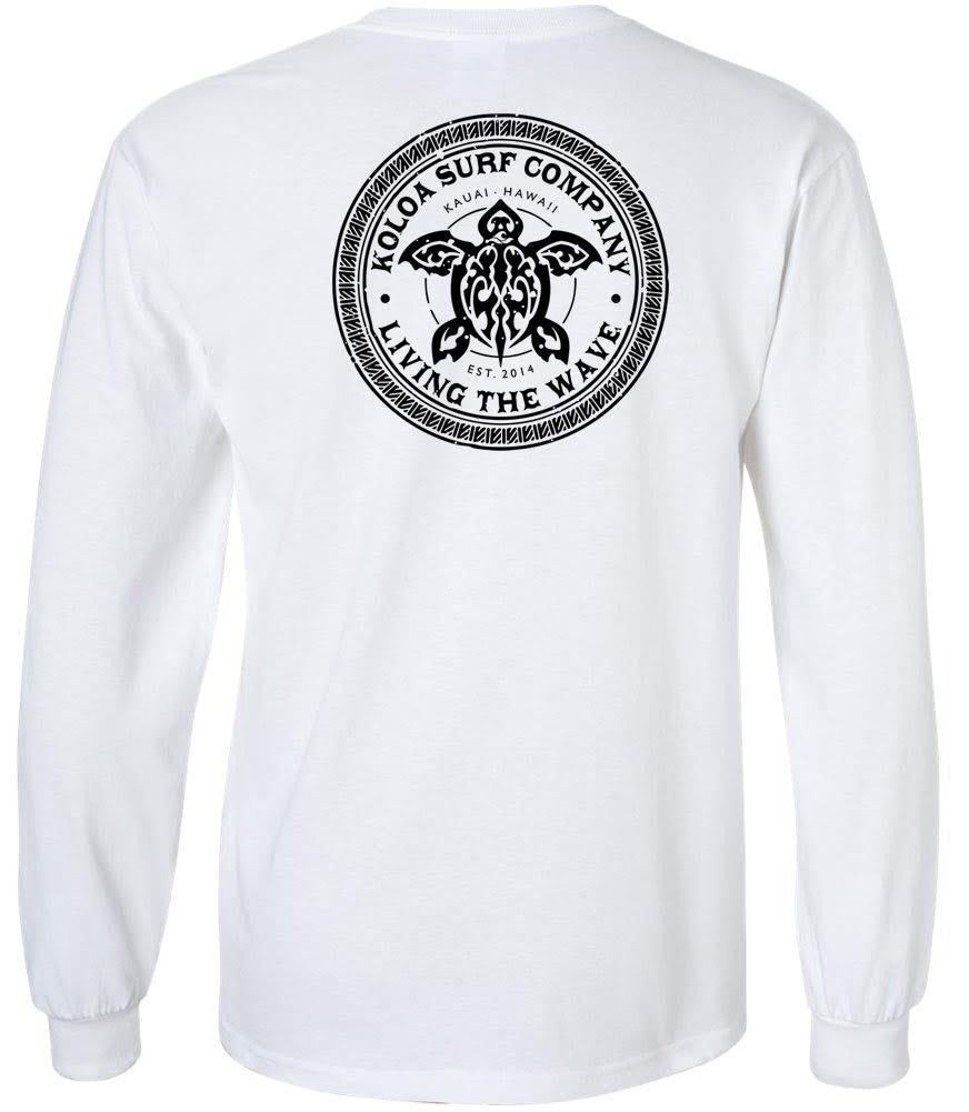 Koloa Tribal Turtle Long Sleeve T-Shirt - White