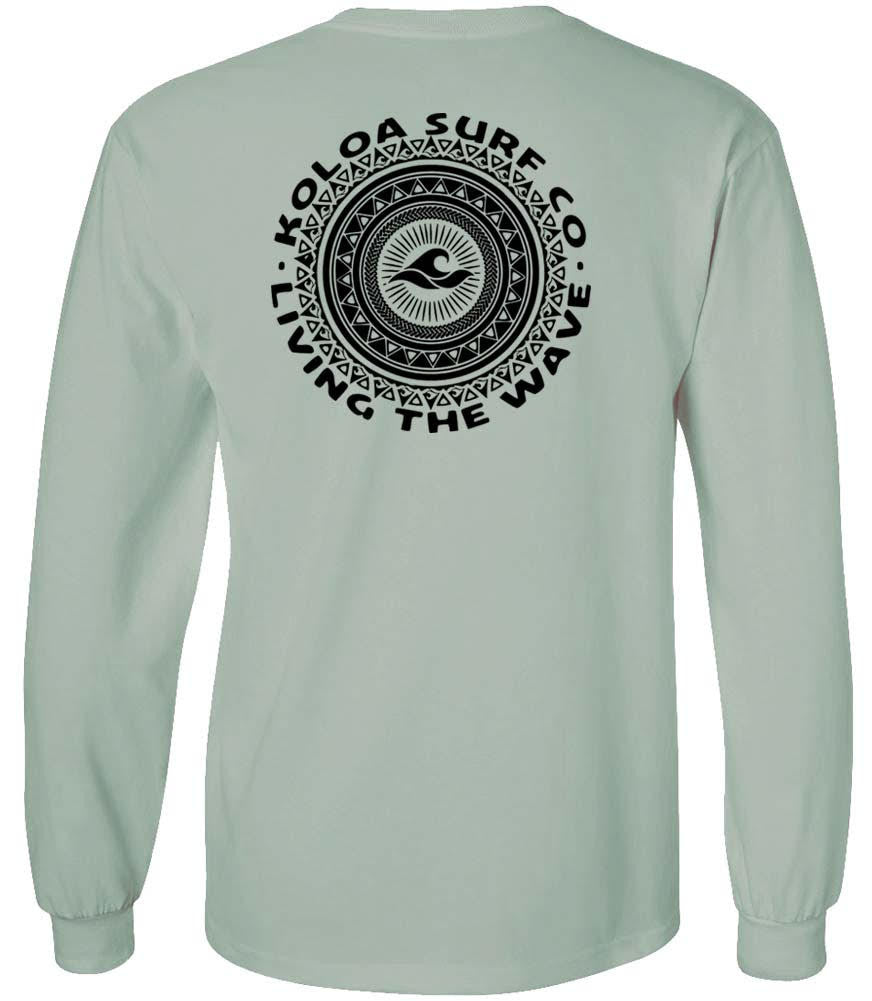 Koloa Tribal Circle Long Sleeve T-Shirt - Stonewashed Green