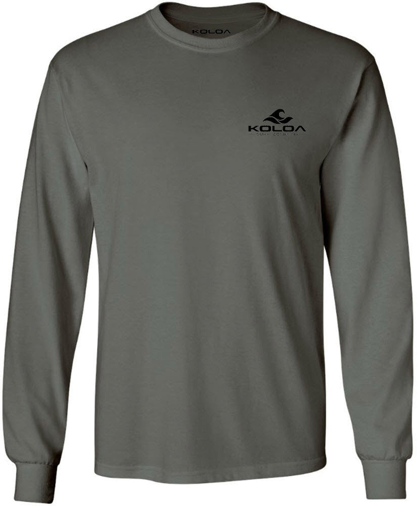 Koloa Beach Cars Long Sleeve T-Shirt - Charcoal