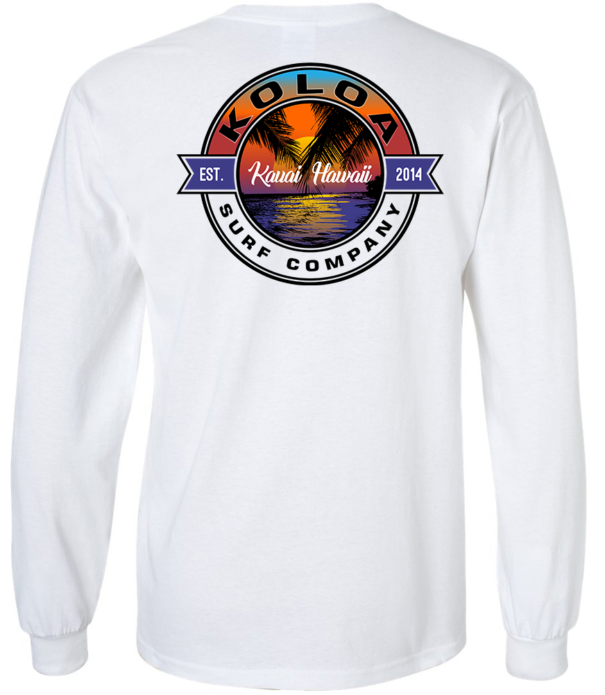 Koloa Hanalei Beach Youth Long Sleeve T-Shirt - White