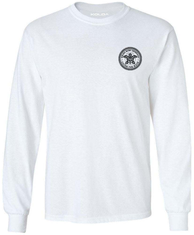 Koloa Tribal Turtle Long Sleeve T-Shirt - White