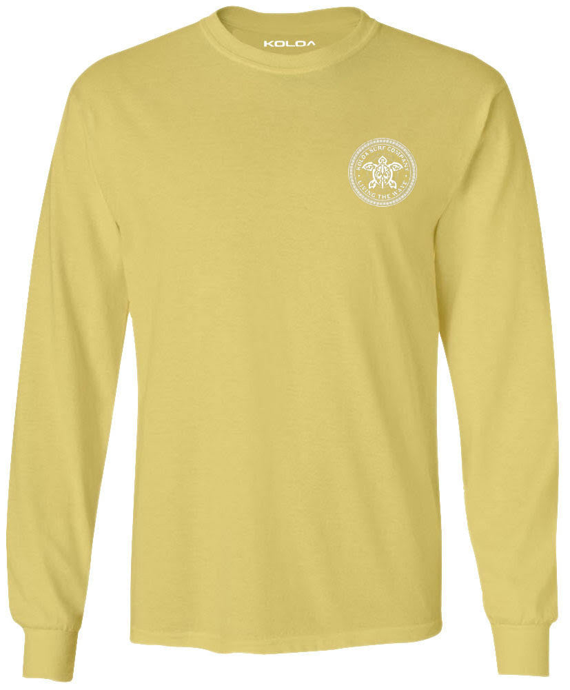 Koloa Tribal Turtle Long Sleeve T-Shirt - Yellow