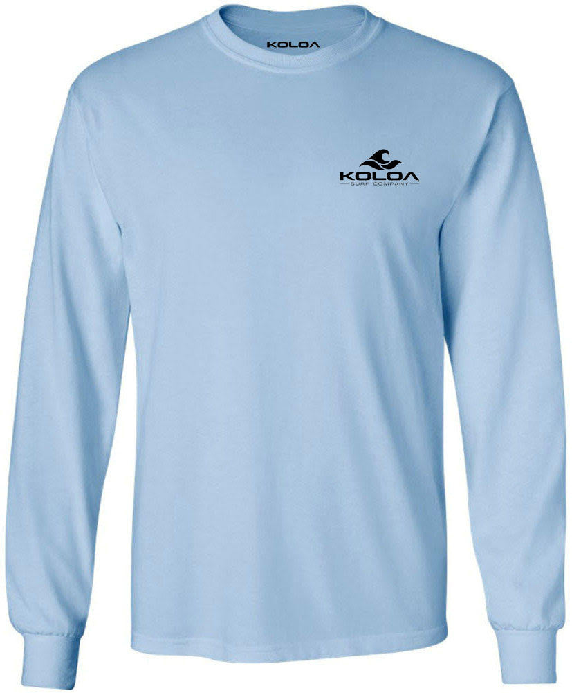 Koloa Beach Cars Long Sleeve T-Shirt - Light Blue