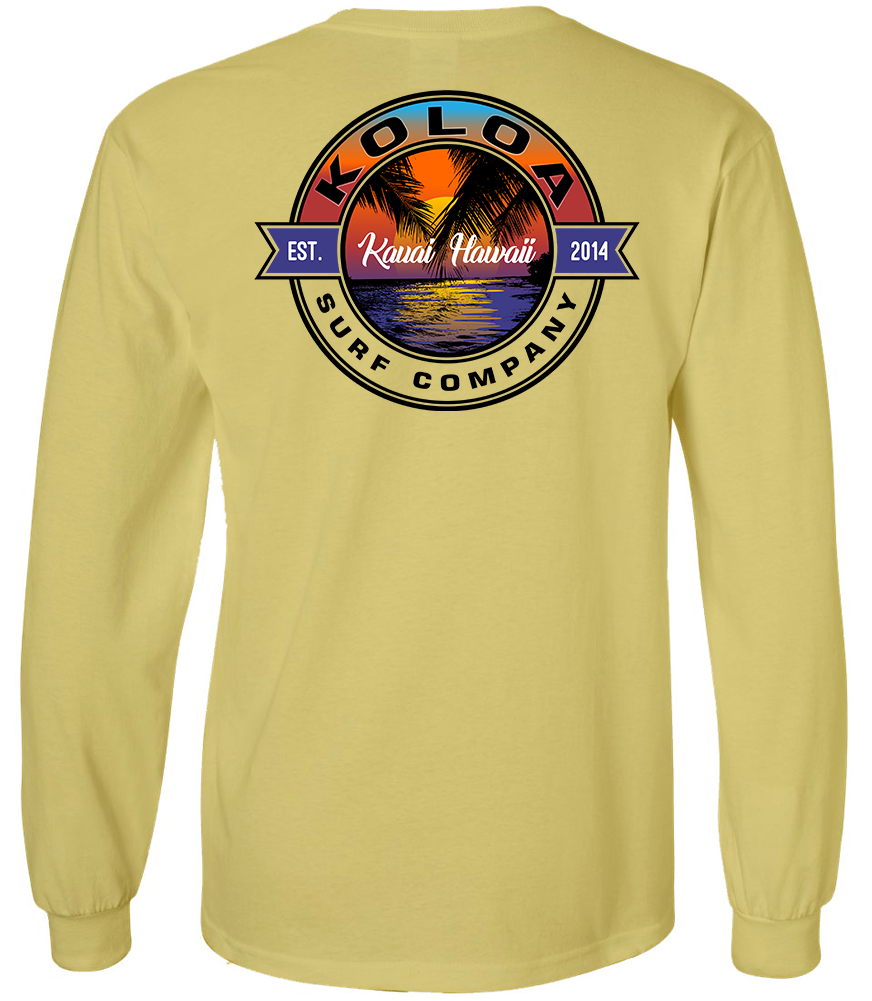 Koloa Hanalei Beach Youth Long Sleeve T-Shirt - Yellow