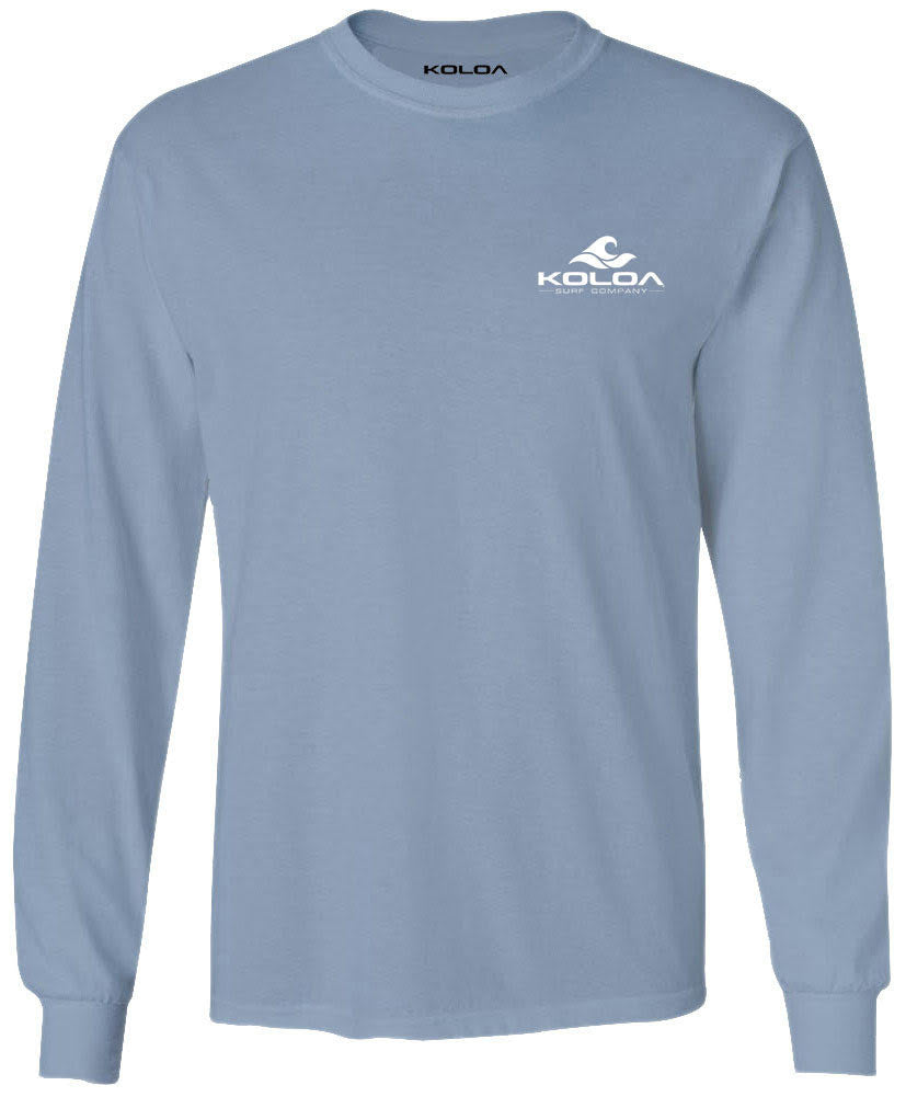 Koloa Big Wave Long Sleeve T-Shirt - Stonewashed Blue