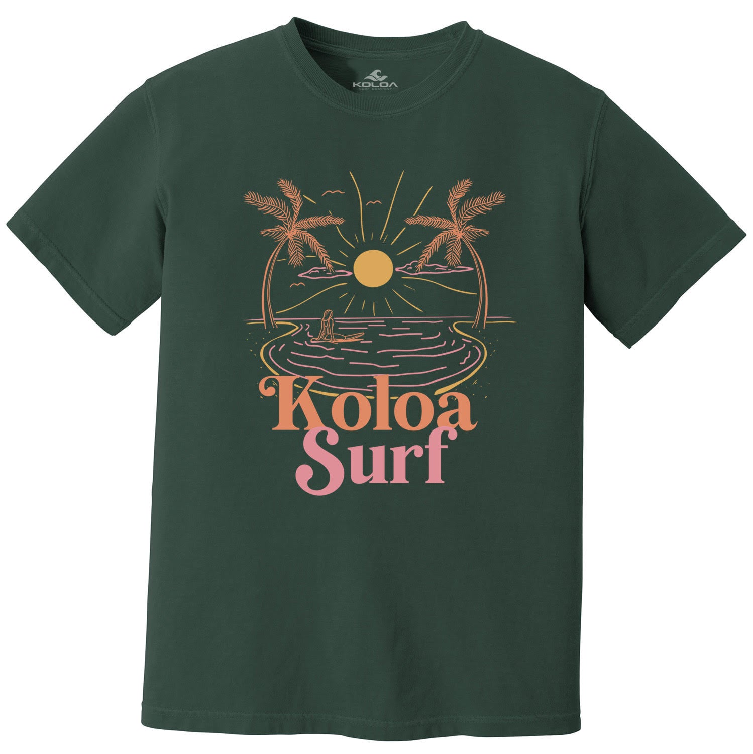 Koloa Sunset Surfer Pigment Dye T-Shirt