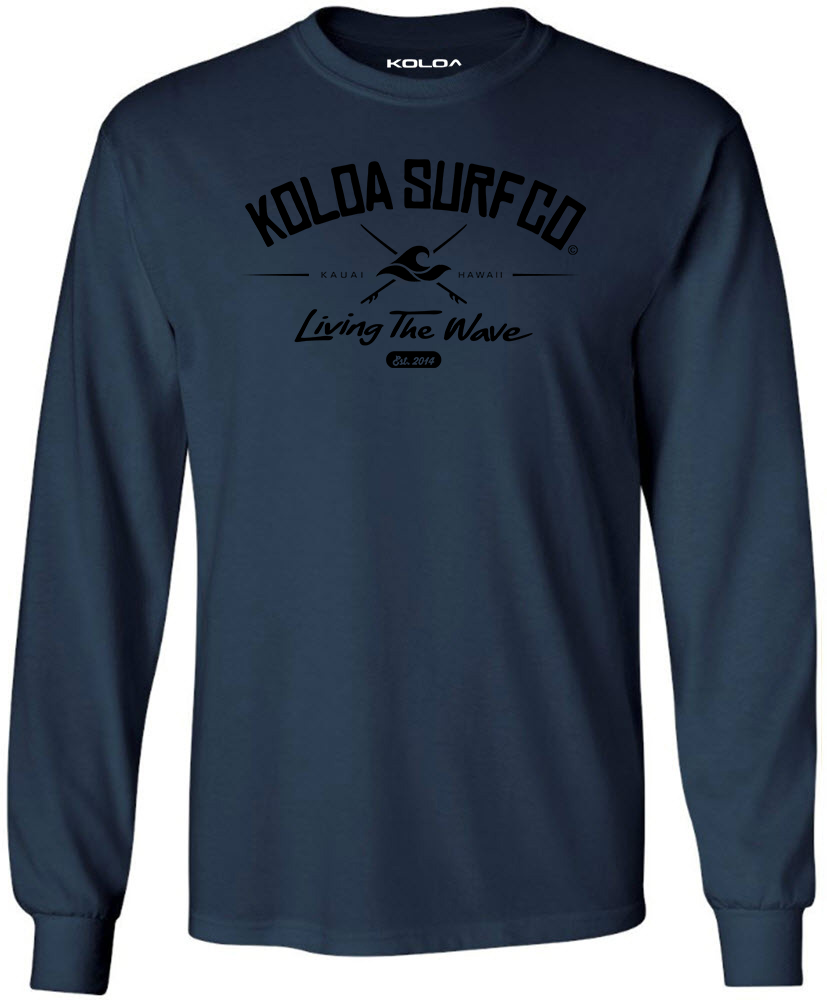 Koloa Surfin Wave Youth Long Sleeve T-Shirt - Navy