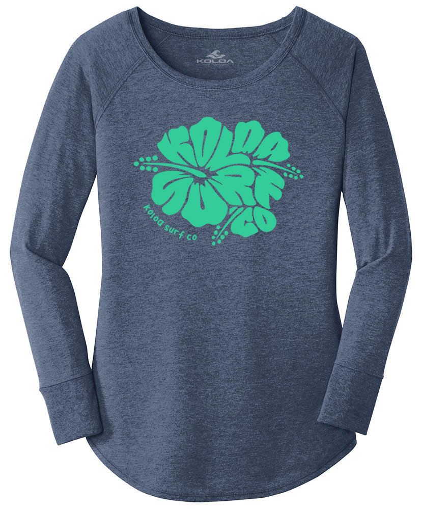 Koloa Flower Print Women's Long Sleeve T-Shirt