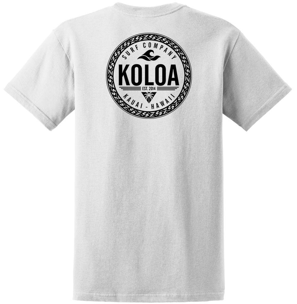 Koloa Round Palm Heavyweight T-Shirt- White