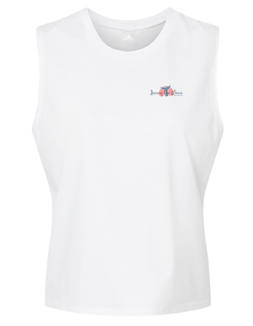 Koloa Whale Tail Muscle Tank - White