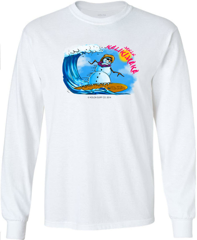 Koloa Surfing Snowman Long Sleeve T-Shirt